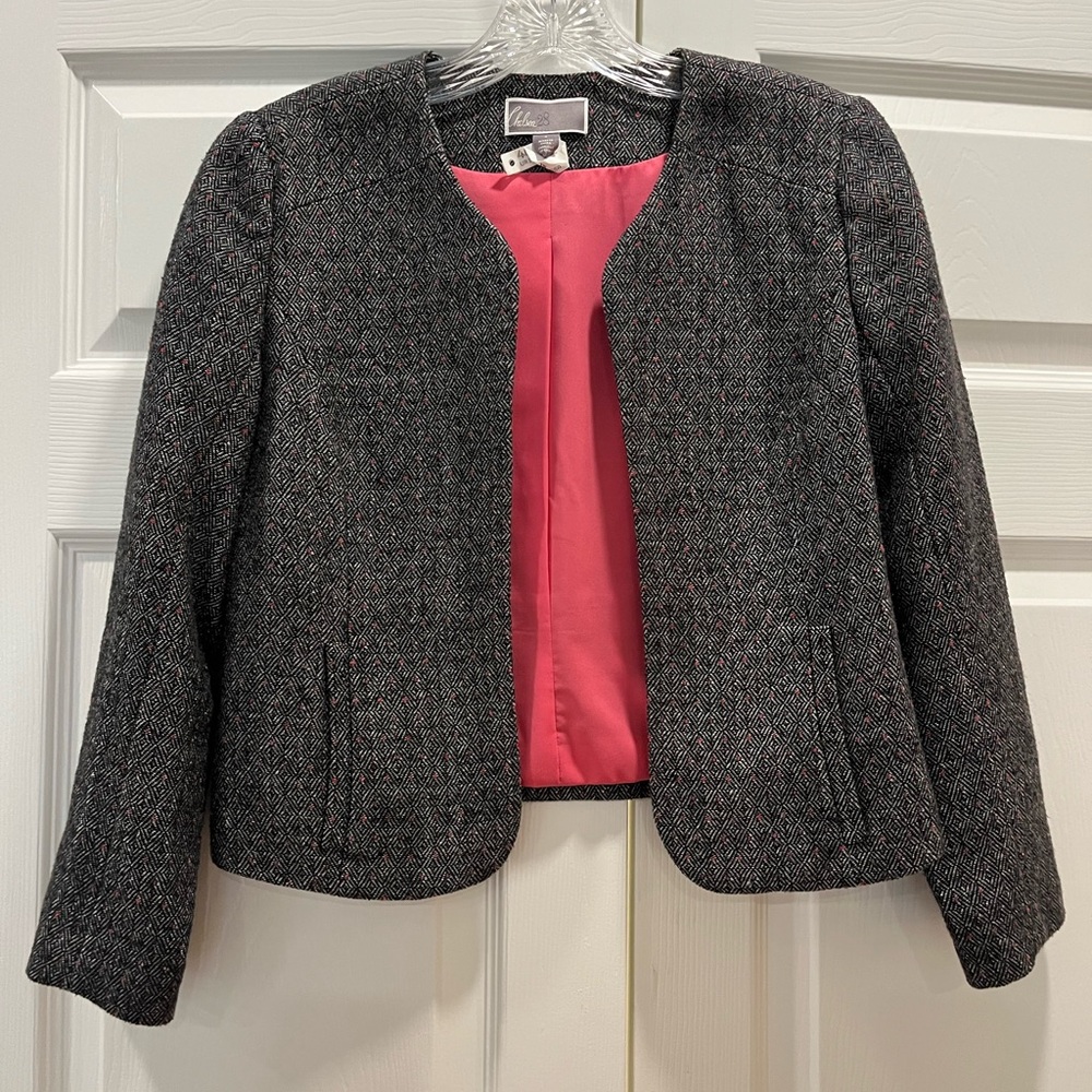 Dark gray & pink blend blazer